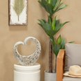 thumbnail image 5 of Studio 350 Gray Fiberglass Indoor Outdoor Planter with Stone Mosaic Design 8"W x 15"L x 16"H - Grey - Heart, 5 of 5