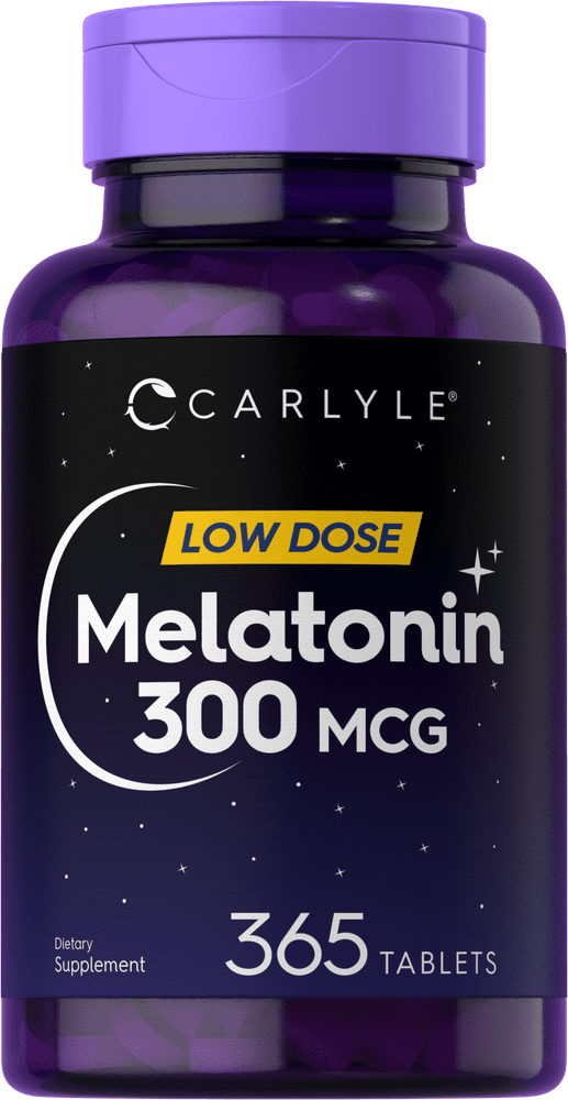 Carlyle Melatonin 300 mcg | 365 Tablets | Low Dose | Vegetarian, Non-GMO, Gluten Free