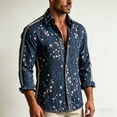 thumbnail image 4 of Yaoyar Mens Hawaiian Floral Long Sleeve Shirt Tropical Button Down Printed Aloha Shirts Wedding Beach Vacation with Pocket, 4 of 5