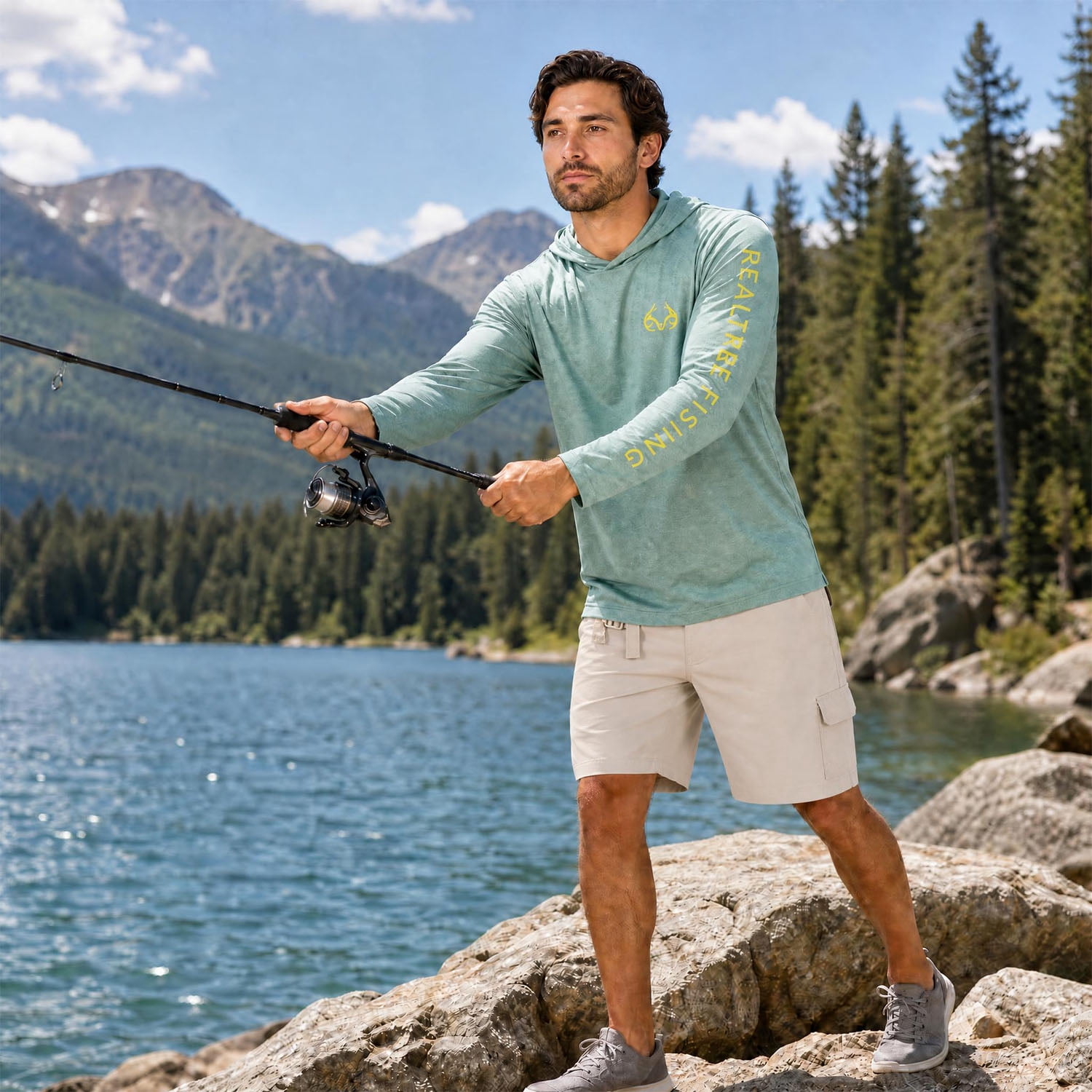 Men's Realtree Hybrid Fishing Shorts, Drift Sand, S