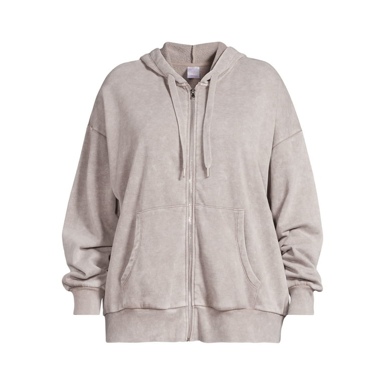 No Boundaries Juniors and Juniors Plus Mineral Washed Zip Hoodie Sizes XS 4X Walmart