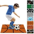 thumbnail image 2 of B Football Training Mat Soccer Exercise Mat Sports Accessory With Slip-Resistant Surface, Easy Carry Handle And Sturdy Plastic For Coaching Sessions And Fitness Workouts 15.7X23.6X0.4In 0., 2 of 7