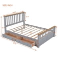 thumbnail image 3 of HestiNysus Queen Size Wood Platform Bed with Two Drawers and Wooden Slat Support，Gray&Natrual, 3 of 5