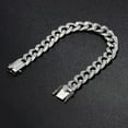 thumbnail image 3 of Wong Rain Hip Hop Rock 925 Sterling Silver 10MM Simulated Moissanite Gemstone Luxury Cuban Chain Bracelet Fine Jewelry Wholesale GC, 3 of 6