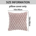 thumbnail image 5 of Unique Bargains 2 Soft Throw Pillow Covers Fur Decorative Fuzzy Plush Cushion Covers Pink 16" x 16", 5 of 6
