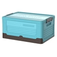 thumbnail image 2 of Caja de almacenamiento plegable con tapa para estanterías y armarios de viaje. L azul, 2 of 9