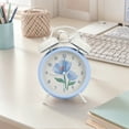 thumbnail image 2 of REGALWOVEN Vintage Mechanical Alarm Clock, Loud Alarms, Fresh Floral Pattern, Ideal for Bedroom Nightstand Blue 4.6"L x 2.2"W x 6.6"H, 2 of 5
