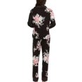 thumbnail image 3 of Flora Nikrooz FN Women's 2 Piece Super Soft Satin Trim Notch Collar Pajama Sleep Lounge Set (US, Alpha, XX-Large, Regular, Regular, Black), 3 of 7