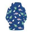 thumbnail image 3 of Psesaysky Boy Zip Up Hoodie Christmas Sharks Blue Casual Long Sleeve Jacket Lightweight Sweatshirt with Pockets Winter Fall Outwear Tops 14-16 Years, 3 of 7
