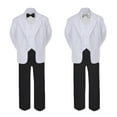 thumbnail image 2 of 5-7pc Formal Black White Suit Set Silver Bow Necktie Vest Boy Baby Sm-20 Teen, 2 of 3