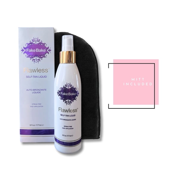 Fake Bake 6 oz Flawless Self-Tan Liquid Spray - Bronze Sunless Tanning with Mitt