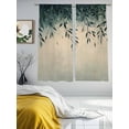 thumbnail image 2 of Teal Leaves Sheer Curtains for Living Room Bedroom Spring Botanical Vines Vintage Country Sheer Curtains 72 Inch Long 2 Panels Set Light Filtering Curtain Window Treatments Drapes for Dining Room, 2 of 6