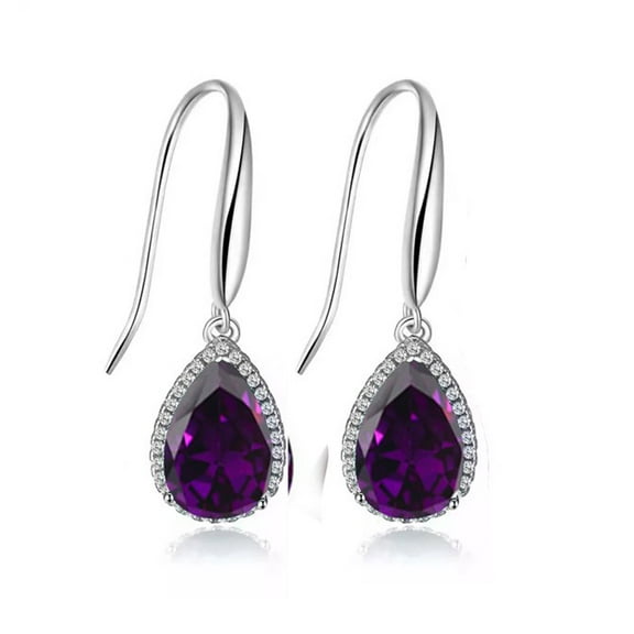 Paris Jewelry 14k White Gold 4 Ct Created Alexandrite Teardrop Earrings Plated Women