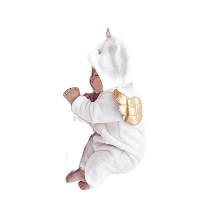 

Ma&Baby Newborn Baby Spring Flannel Romper Long Sleeve Hoodie Jumpsuit Outfit Zipper Up Pajamas Bodysuit