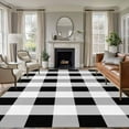 thumbnail image 2 of Black White Buffalo Check 5x8 Area Rugs, Farmhouse Plaid Modern Geometric Non-Skid Rubber Backing Large Rectangle Rugs - Living Room Bedroom Home Office, Indoor Floor Mat Carpets Washable Rug, 2 of 9