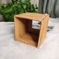 thumbnail image 2 of 1 funda de ratán cuadrada, soporte para pañuelos de mimbre tejido a mano, almacenamiento retro para escritorio, sala de estar, comedor, dormitorio, 5,5 x 5,5, 2 of 4