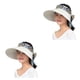 thumbnail image 4 of Jumpingount Sombrero de mujer decorativo a prueba de sol colorido plegable verano senderismo playa piscina Sunbonnet sombrero gorra sombreros Beige blanco beis 2piezas, 4 of 6