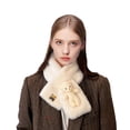 thumbnail image 3 of Bobasndm Cross Scarf Plush Cartoon Bear Doll Animal Label Soft Fuzzy Cold Resistant Autumn Winter Women Neck Warmer Collar Scarf for Outdoor, 3 of 9