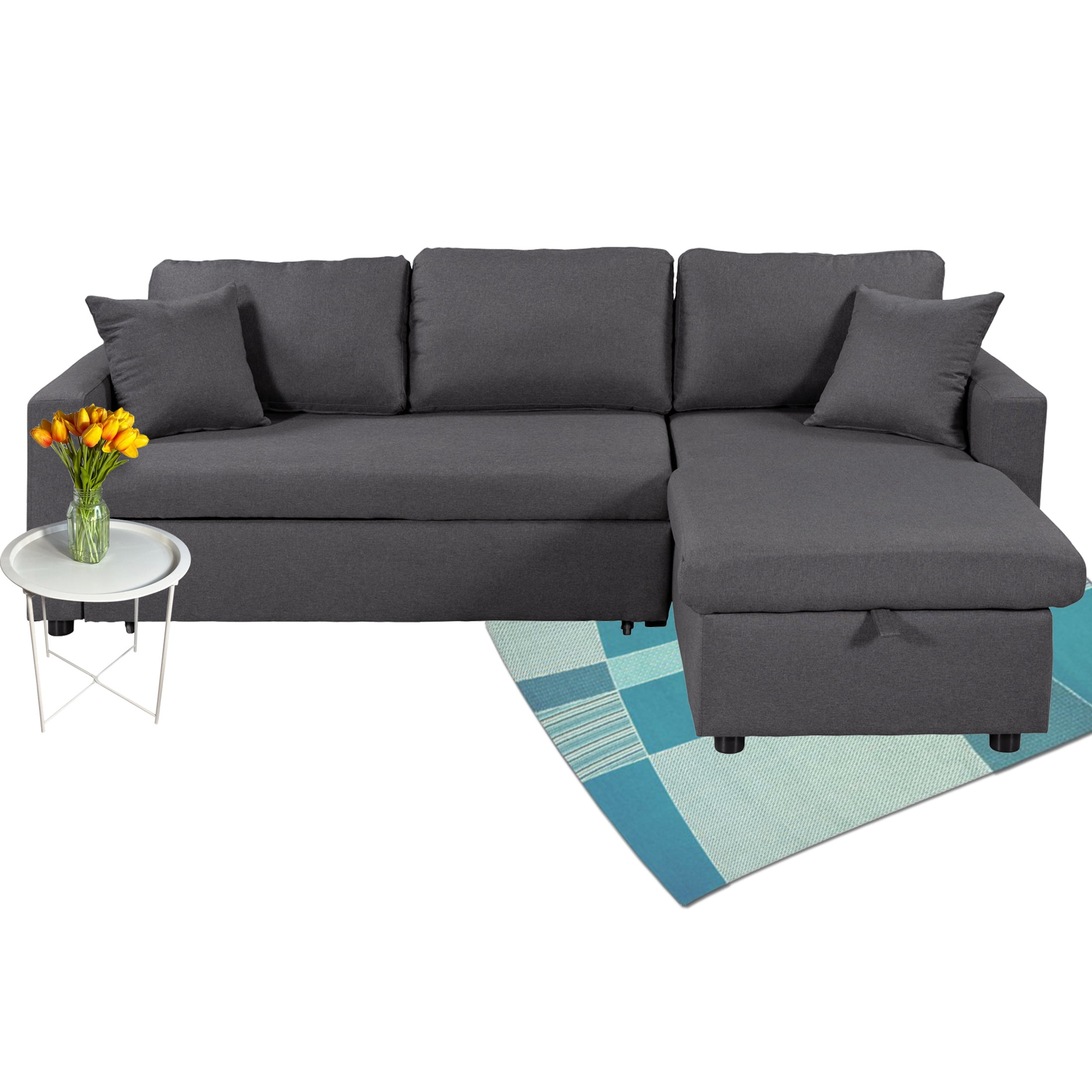 Reversible Sectional Sleeper Sofa Bed, Narrow Pull Out Sofa Bed