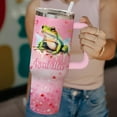 thumbnail image 3 of Personalized Frog Tumbler Custom Name 40oz Vacuum Insulated Travel Cup for Girls, 3 of 6