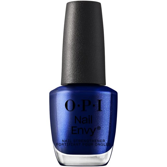 OPI Nail Envy, Nail Strengthening Treatment with Tri-Flex Technology, Stronger Nails in 1 Week, Vegan Formula, Opaque Dark Blue Crème Finish, All Night Strong, 0.5 fl oz