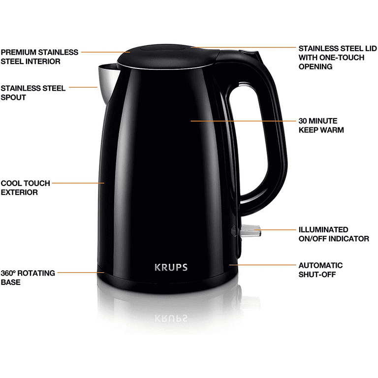 Krups BW260850 1.5L Cool Touch Stainless Steel Electric Kettle