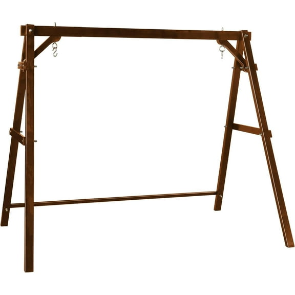 BOBOKY Heavy Duty 660 LBS Wooden Swing Frame with Extra Bottom Connection Board, Upgraded A-Frame Porch Swing Bench Stand for Indoor & Outdoor,Rustic