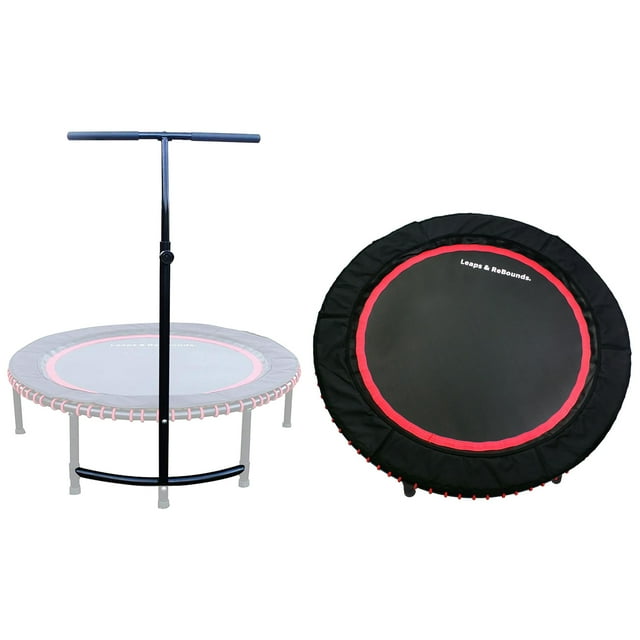 LEAPS & REBOUNDS Barre de Stabilité Ajustable de 40 Pouces et Trampoline D\'entraînement Physique de 40 Pouces, Rouge