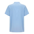 thumbnail image 5 of LIIPEE Summer Solid Color Shirt For Men Short Sleeve Band Collar Button Up Shirts Male Comfortable Breathable Versatile Tops,S, 5 of 8