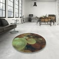 thumbnail image 4 of Ahgly Company Machine Washable Indoor Round Transitional Bakers Brown Area Rugs, 7' Round, 4 of 7