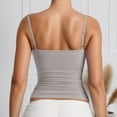thumbnail image 5 of Krdevn Women's Basic Tank Top Double Lined Adjustable Strap Sleeveless Summer Casual Cami Shirt Round Neck Blouse,Color: Grey Size: XS, 5 of 6