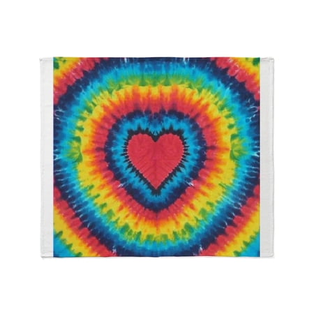 CafePress - Colorful Tie Dye Heart Throw Blanket - Soft Fleece Throw Blanket 50 x60 for All Ages