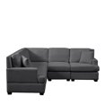 thumbnail image 5 of Churanty L Shaped Couch Sectional Sofa Set with Modular Sofa and Swivel Accent Chair,Living Room Furniture Sets,Gray, 5 of 12