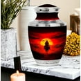 thumbnail image 5 of Cowboy Cremation Urn - Small Urns For Human Ashes Keepsake - Large Urns For Human Ashes Adult Male - Urn For Ashes For Women - Burial Cremation Urn (Combo - 10" & 3", 2 Pcs), 5 of 5