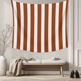 thumbnail image 5 of Burnt Orange Stripe Tapestry for Bedroom Wall Hanging Tapestry, Farmhouse Striped Abstract Art Ceiling Backdrop Tapestries Poster Blanket Wall Decor for Teens Room Living Room Dorm 39" x 59", 5 of 8