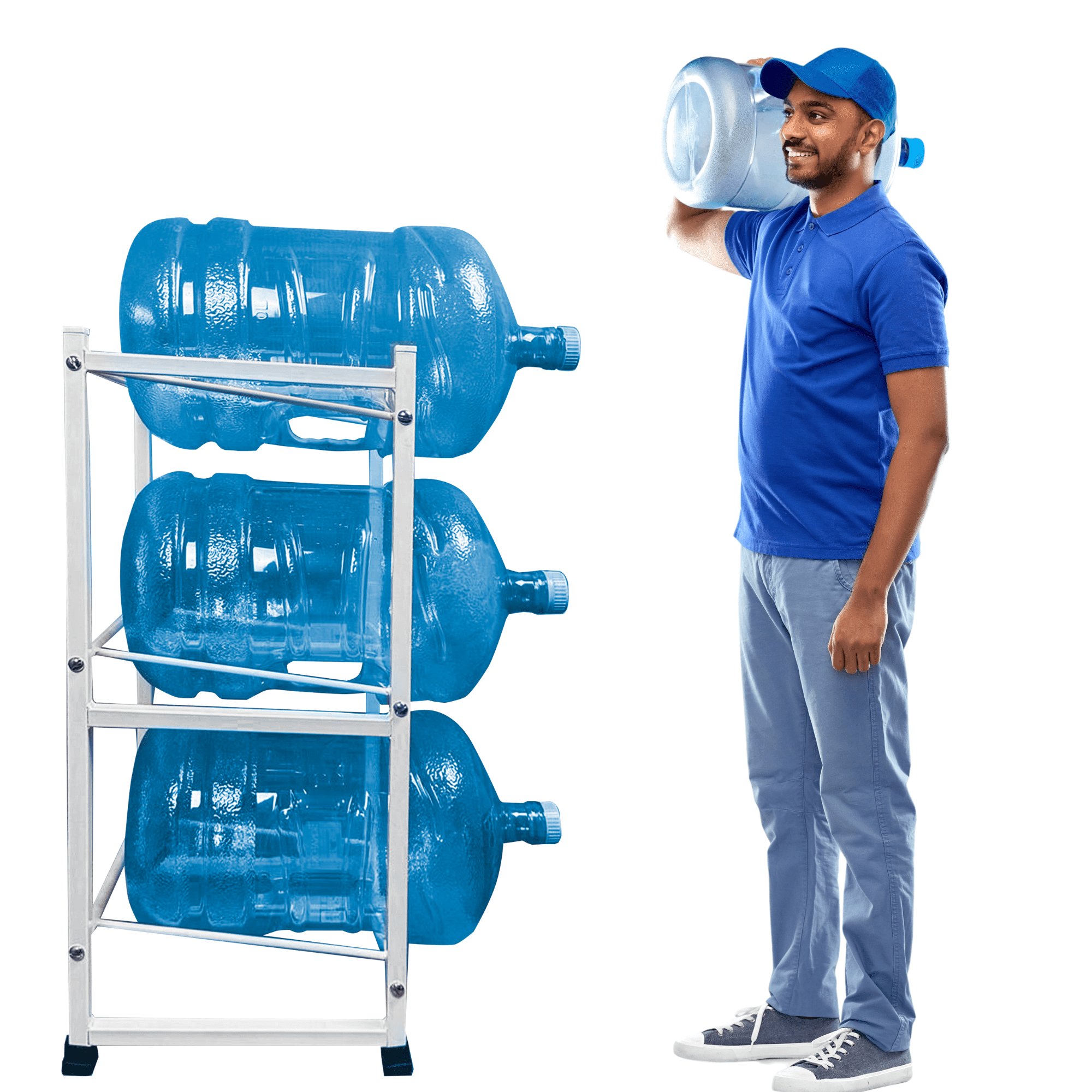 Rack Almacenador de 3 Niveles Metalico para Garrafones de Agua ...