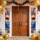 thumbnail image 1 of Decoraciones para fiestas de carnaval | Banderas y pancartas colgantes para el festival de Mardi Gras | Banderines decorativos de poliéster multicolor de 180 x 30 cm para jardín, patio o entrada, 1 of 6