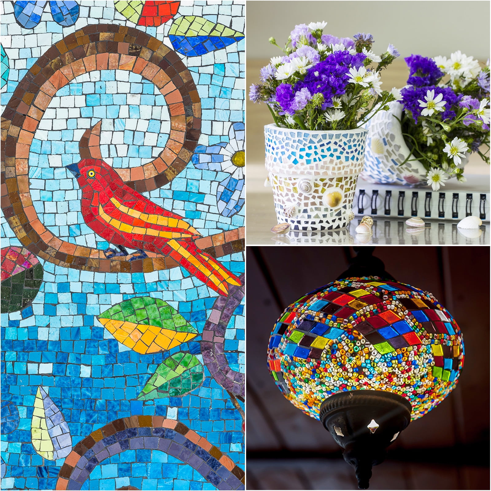 Uxcell 260Pcs Mosaic Tiles, Micro Glass Tiny Mini Mosaic Tile DIY Hobbies Handmade Crystal Free Stone Deep Mint Green