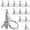 Silver, variant on NCQ 80 Pieces Eiffel Tower Keyring Retro French Souvenirs Keychain for Table Decor Gifts