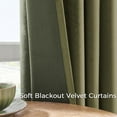 thumbnail image 2 of Jainmy Olive Green Velvet Curtains 84 inches 2 Panels, Luxury Blackout Curtains for Bedroom Living Room Thermal Insulated Room Darkening Drapes Back Tab,52"x84", 2 of 9