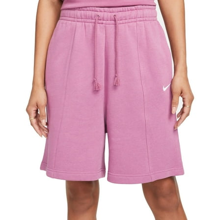 Nike Women's Sportswear Essential Fleece High Rise Shorts (as1, Alpha, x_s, Regular, Regular, Light Bordeaux, X-Small)