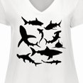 thumbnail image 4 of Inktastic School of Sharks Women's Plus Size V-Neck T-Shirt, 4 of 5