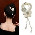 thumbnail image 5 of Fvsianol Lady Ponytail Claw Hair Clip Flower Long Tassel Camellia Hair Claw Hair Pin Hair Decoration for Women, 5 of 8