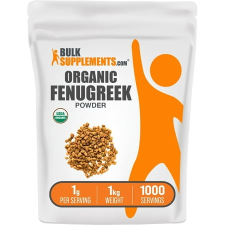 BulkSupplements Organic Fenugreek Powder - 1g per Serving - 1 Kilogram (2.2 lbs) - 1000 Servings