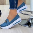 thumbnail image 2 of Autumn models single shoes women thick bottom round head solid colour shallow mouth metal buckle PU women's casual single shoes, 2 of 2