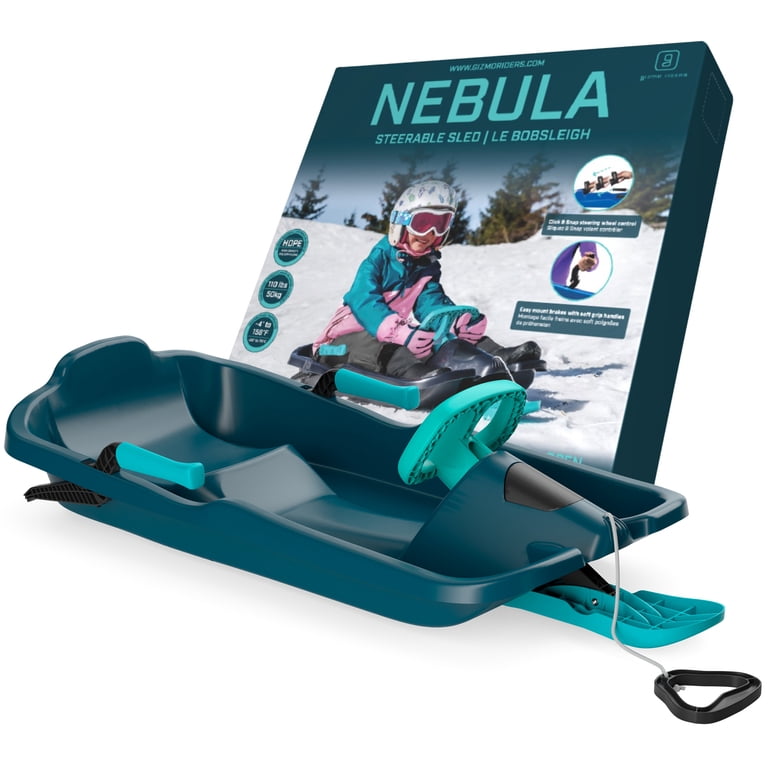 Gizmo Riders Nebula Titan Blue Snow Sled for Kids, with Wheel and