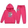 thumbnail image 4 of Girl Clothes Girls Clothing Sets Children's Middle And Older Children's Long Sleeved 2025 New Year's Print Hooded Top Sweater Pants Set, 4 of 4