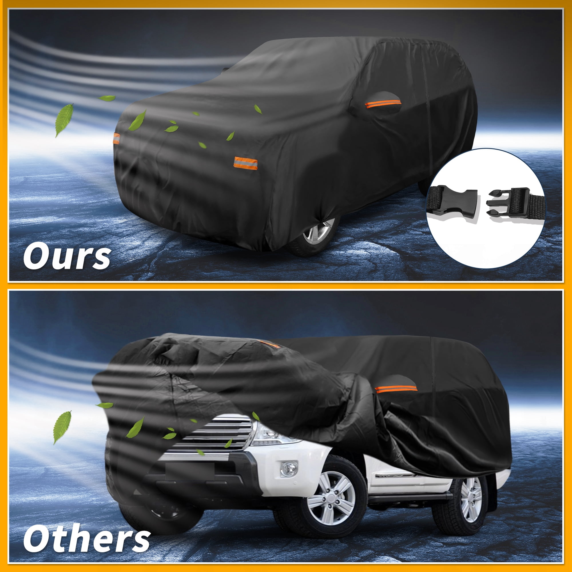 Unique Bargains Durable Waterproof Car Cover Black ["for Toyota Land Cruiser"]