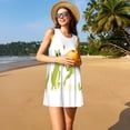 thumbnail image 3 of Easygdp Hunting Frog para Vestido Transpirable de Mujer, Vestido Suelto de Manga Corta con Pliegues y Bolsillos para el Verano, 3 of 7
