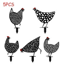 Keinxs 5PCS 13inch Metal Chicken Yard Art, Hollow Out Rooster Animals Silhouette Statue Decor, Lifelike Ornaments Hen Yard Decorative, Pathway, Floor Decoration, Garden, Lawn, Outdoor Decoration